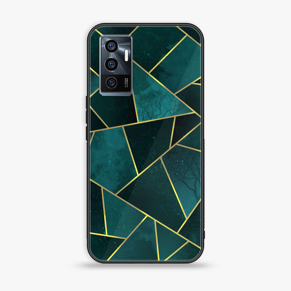 Vivo S10E - Geometric Marble Series - Premium Printed Glass soft Bumper shock Proof Case