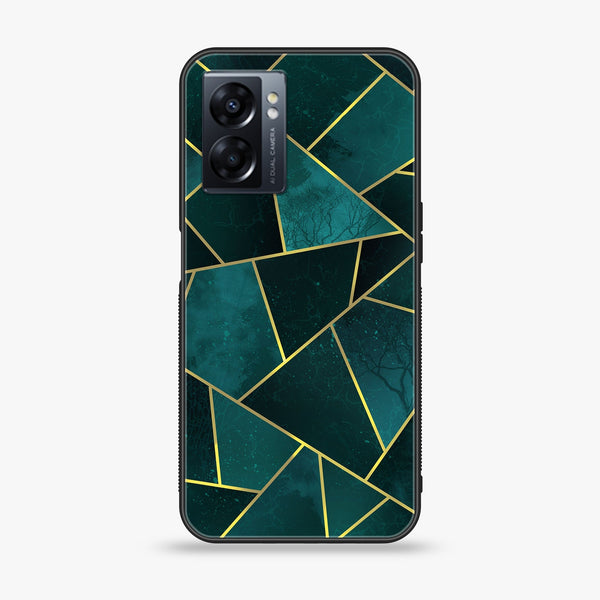Oppo A77 4G - Geometric Marble Series - Premium Metal Printed soft Bumper shock Proof Case