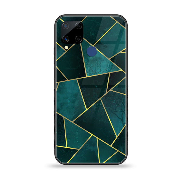 Realme C15 - Geometric Marble Series - Premium Printed Glass soft Bumper shock Proof Case