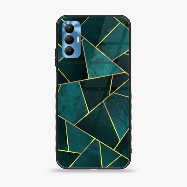 Tecno Spark 8 Pro Geometric Marble Series Premium Printed Glass soft Bumper shock Proof Case