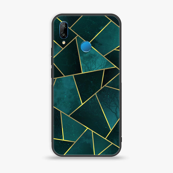 Huawei Y9 (2019) - Geometric Marble Series - Premium Printed Glass soft Bumper shock Proof Case