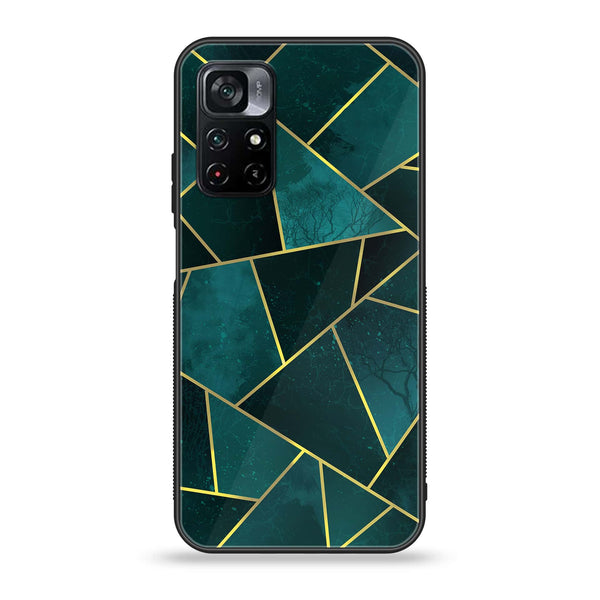 Xiaomi Poco M4 Pro 5G Geometric Marble Series Premium Printed Glass soft Bumper shock Proof Case