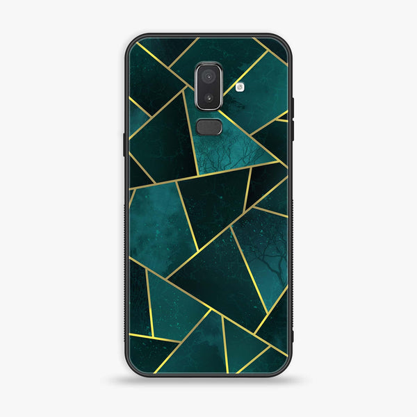 Samsung Galaxy J8 2018 - Geometric Marble Series - Premium Printed Glass soft Bumper shock Proof Case