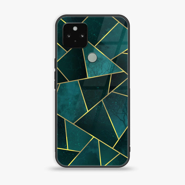 Google Pixel 5a - Geometric Marble Series - Premium Printed Glass soft Bumper shock Proof Case