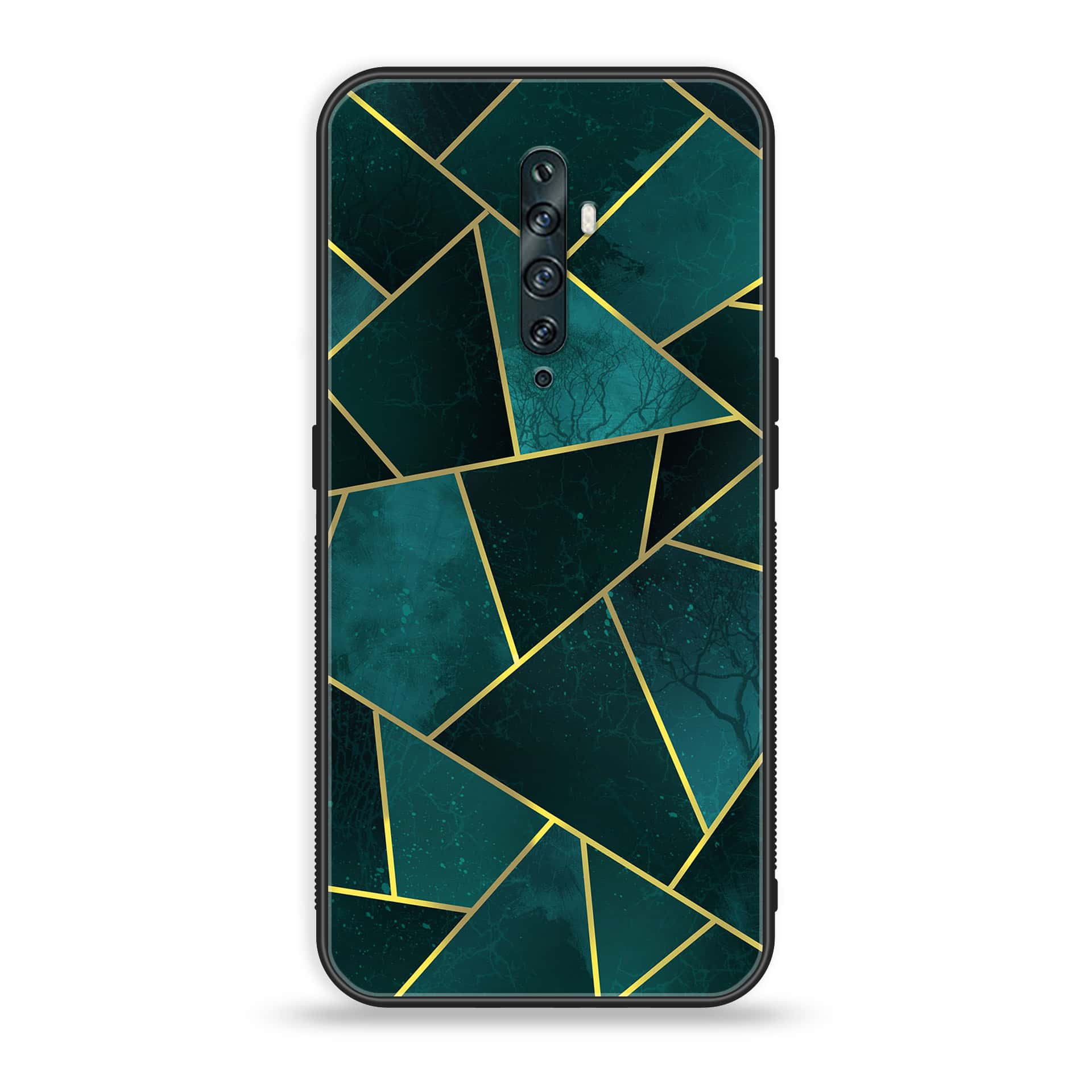 OPPO Reno 2f - Geometric Marble Series - Premium Printed Glass soft Bumper shock Proof Case