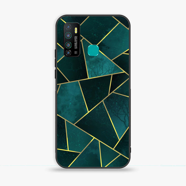 Infinix Hot 9 Play - Geometric Marble Series - Premium Metal Printed soft Bumper shock Proof Case
