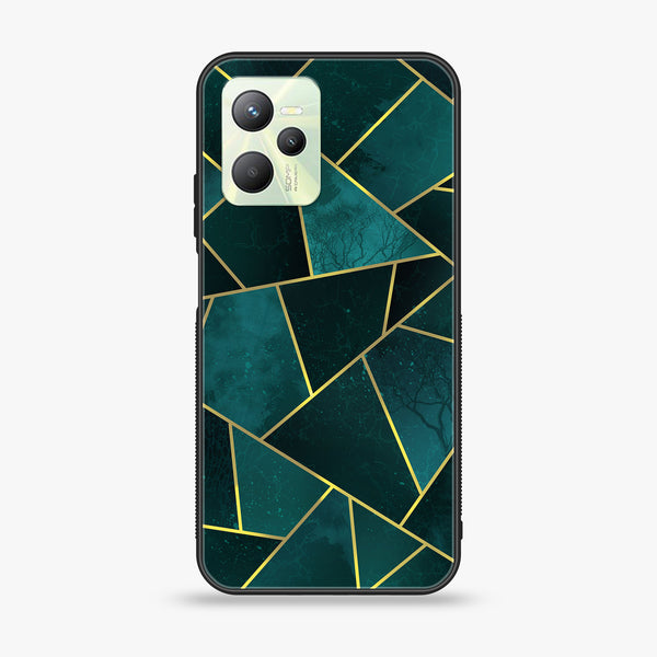 Realme C35 - Geometric Marble Series - Premium Printed Glass soft Bumper shock Proof Case