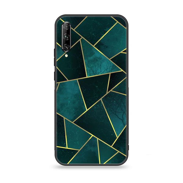 Huawei Y9s - Geometric Marble Series - Premium Printed Glass soft Bumper shock Proof Case