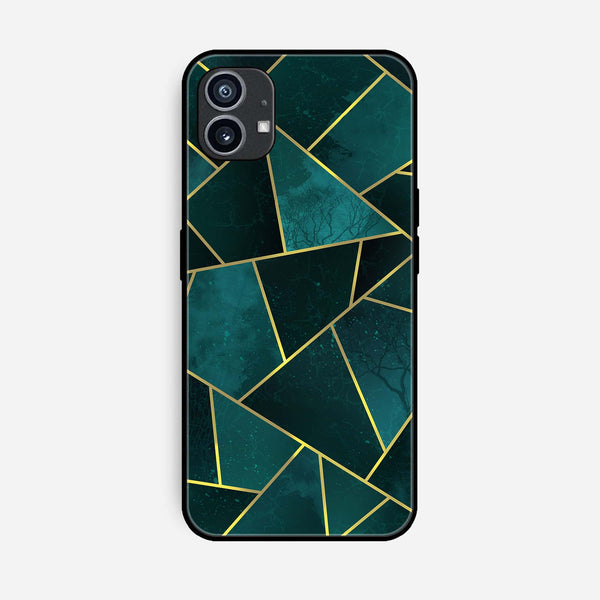 Nothing Phone (1) Geometric Marble Series Premium Printed Glass soft Bumper shock Proof Case