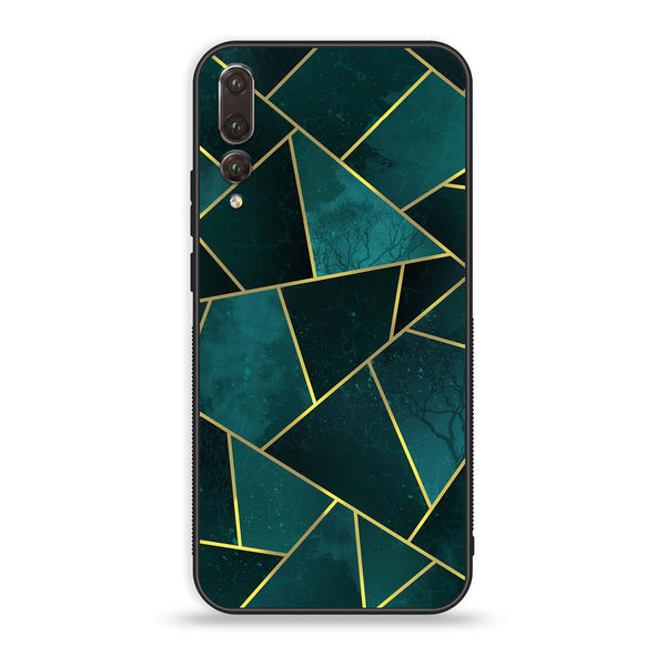 Huawei P20 Plus - Geometric Marble Series - Premium Printed Glass soft Bumper shock Proof Case