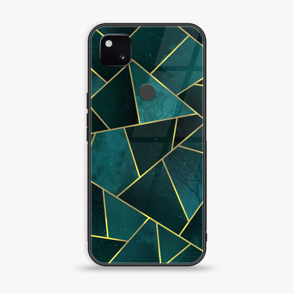 Google Pixel 4A - Geometric Marble Series - Premium Printed Glass soft Bumper shock Proof Case