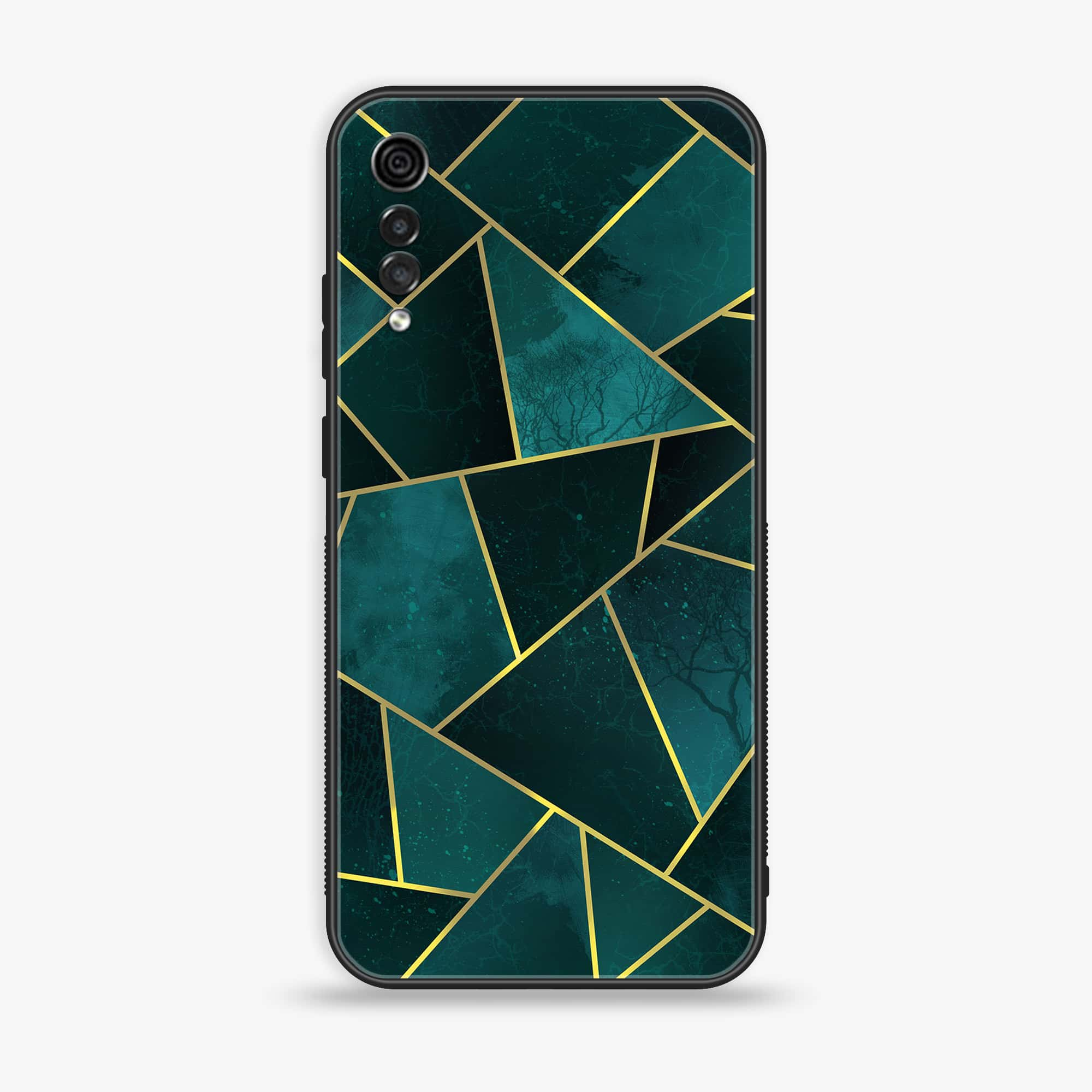 LG Velvet - Geometric Marble Series - Premium Printed Glass soft Bumper shock Proof Case