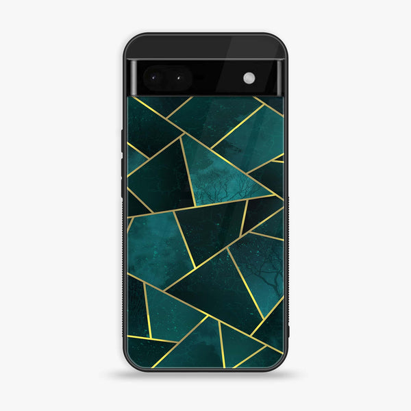 Google Pixel 6A - Geometric Marble Series - Premium Printed Glass soft Bumper shock Proof Case