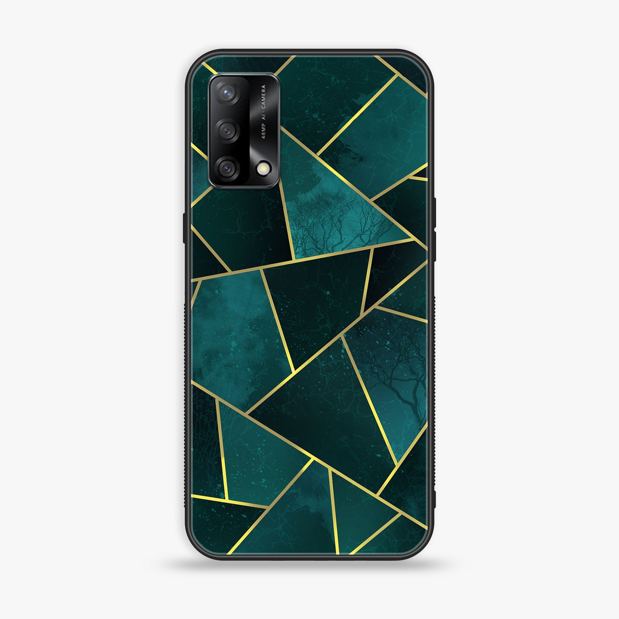 Oppo F19s - Geometric Marble Series - Premium Metal Printed soft Bumper shock Proof Case