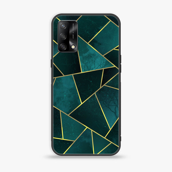 Oppo F19s - Geometric Marble Series - Premium Metal Printed soft Bumper shock Proof Case