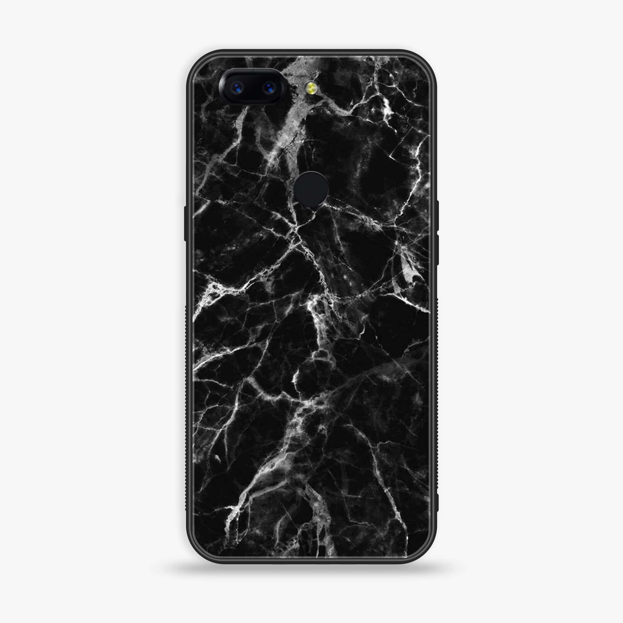 OnePlus 5T - Black Marble Series - Premium Printed Glass soft Bumper shock Proof Case