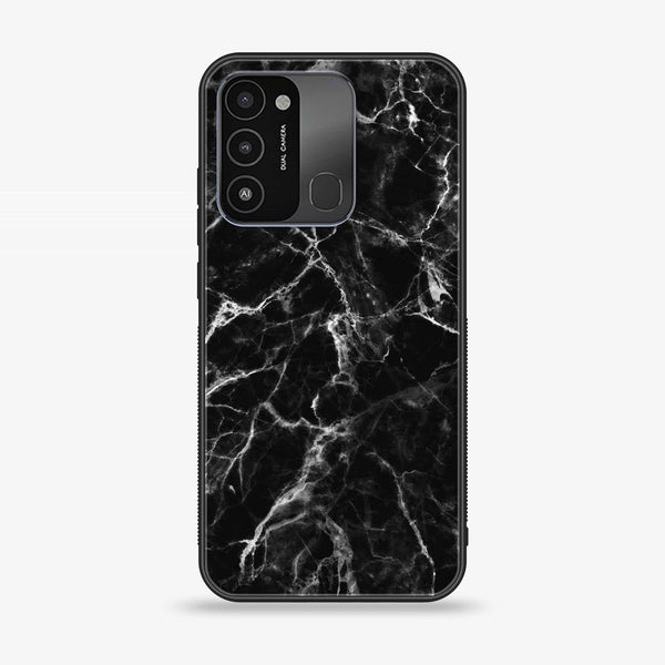Tecno Spark 8C  Black Marble Design 4  Premium Printed Glass soft Bumper shock Proof Case CS-36099