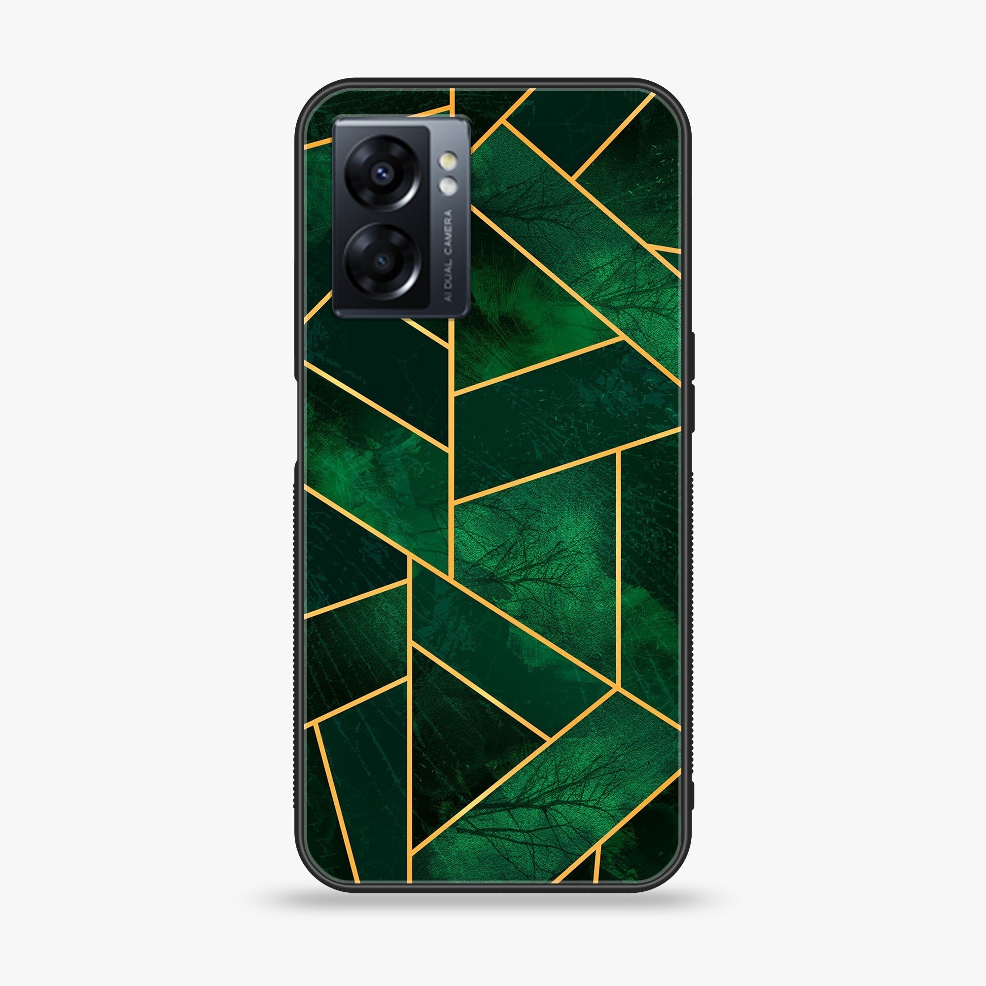 Oppo A77 4G - Geometric Marble Series - Premium Metal Printed soft Bumper shock Proof Case