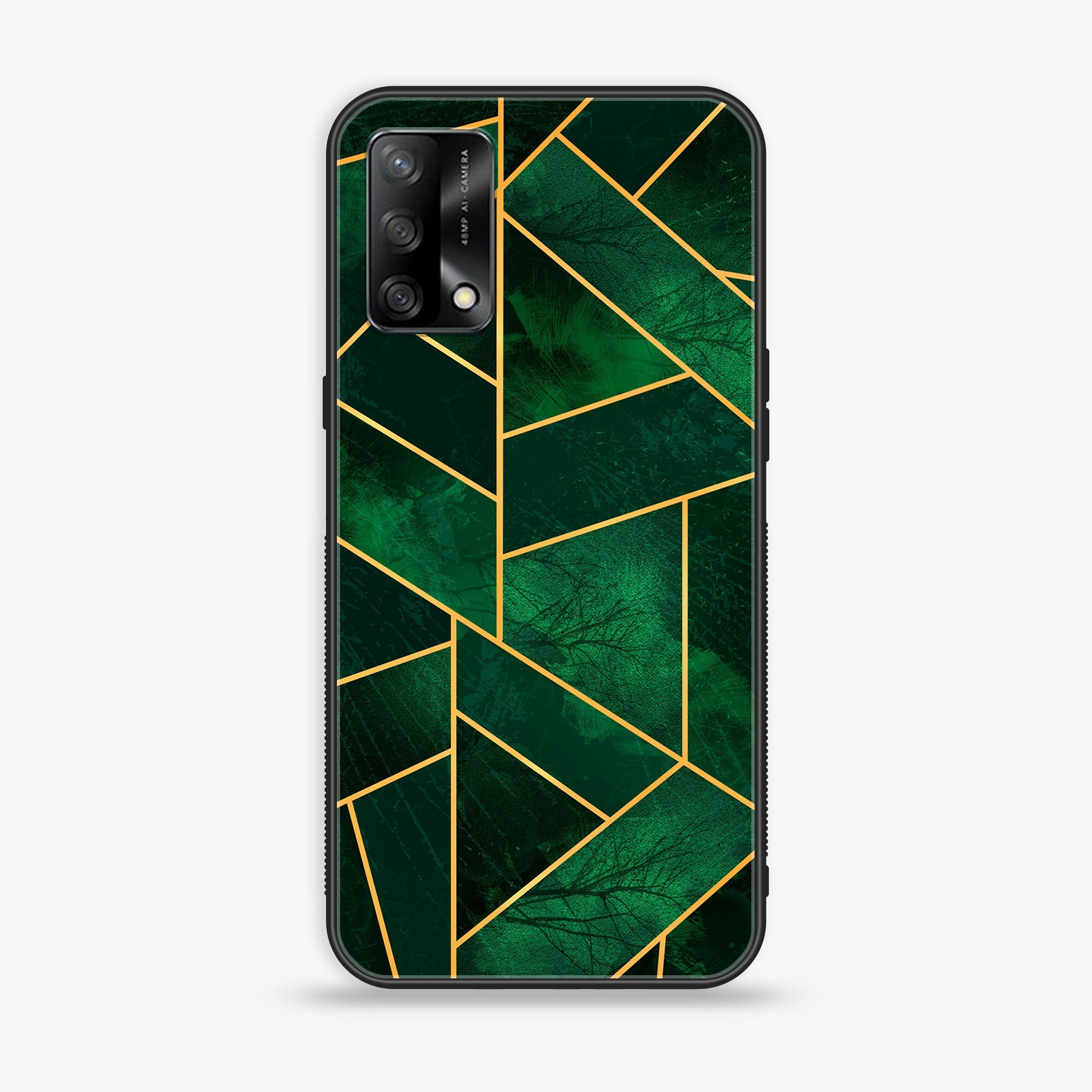Oppo F19s - Geometric Marble Series - Premium Metal Printed soft Bumper shock Proof Case