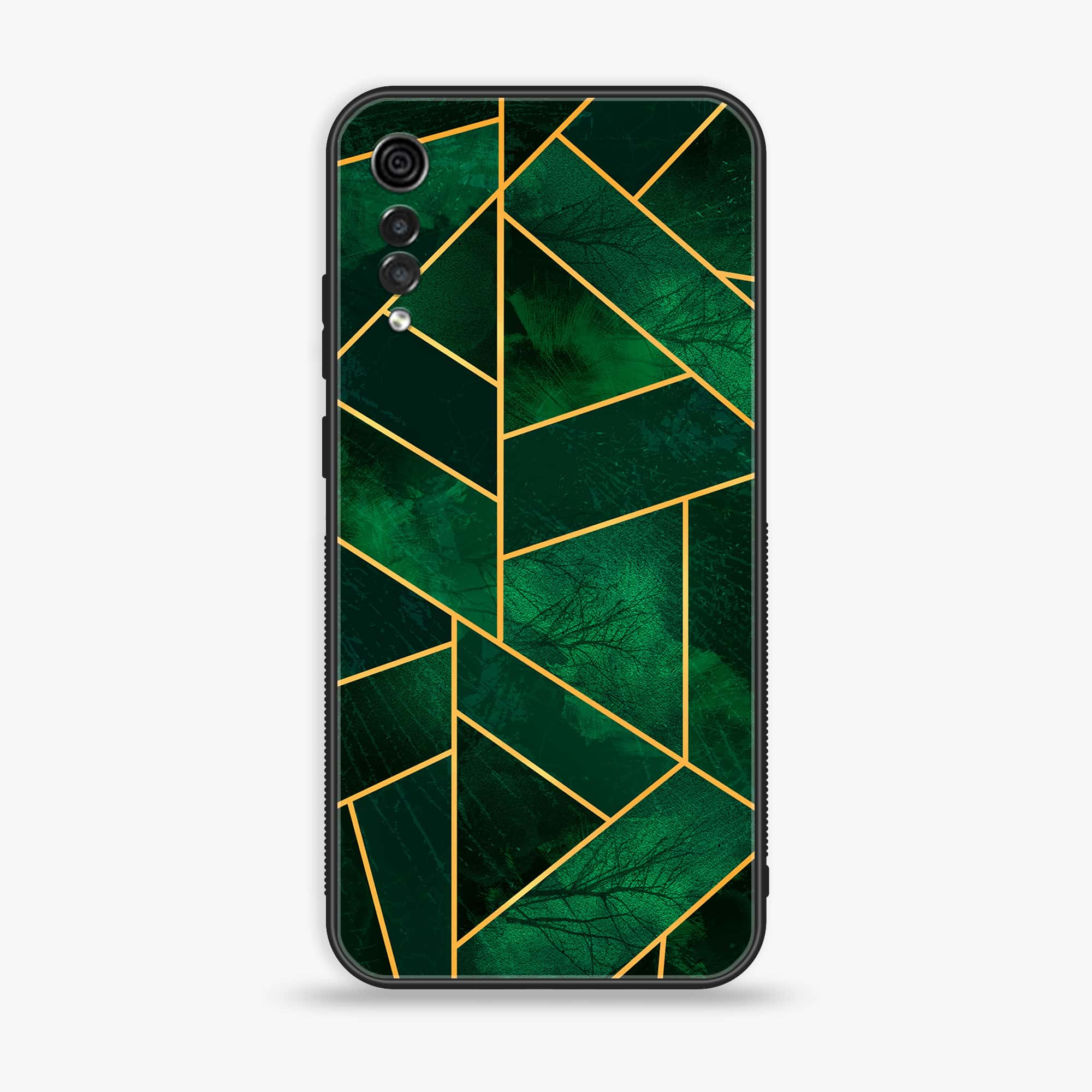 LG Velvet - Geometric Marble Series - Premium Printed Glass soft Bumper shock Proof Case