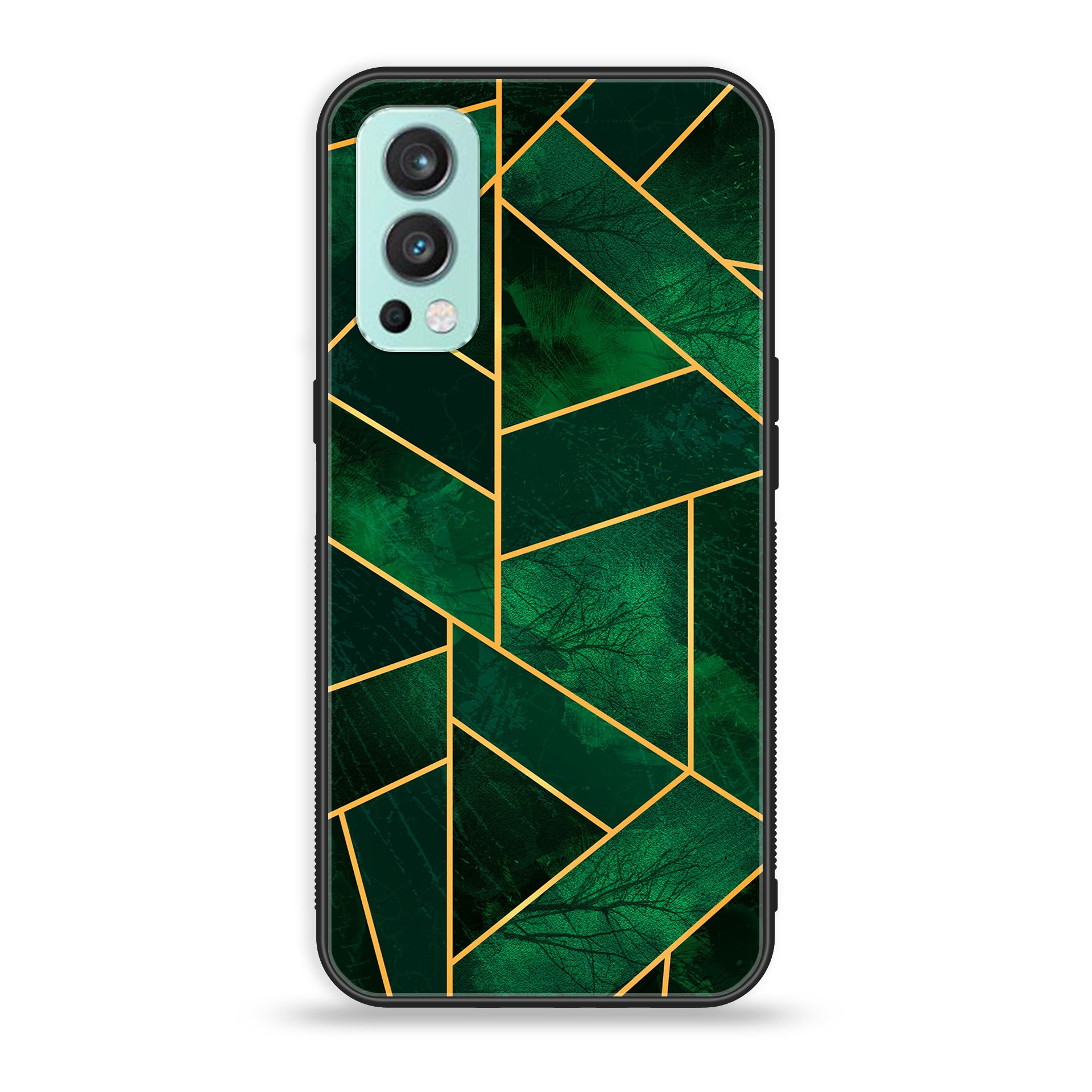 OnePlus Nord 2 5G - Geometric Marble Series - Premium Printed Glass soft Bumper shock Proof Case
