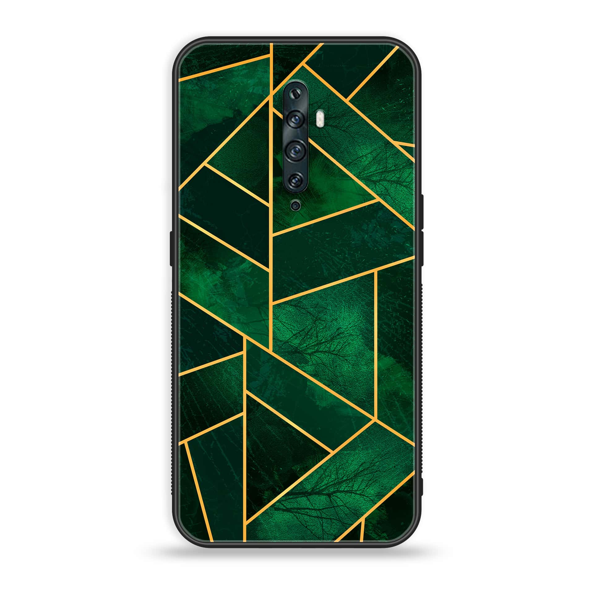 OPPO Reno 2f - Geometric Marble Series - Premium Printed Glass soft Bumper shock Proof Case