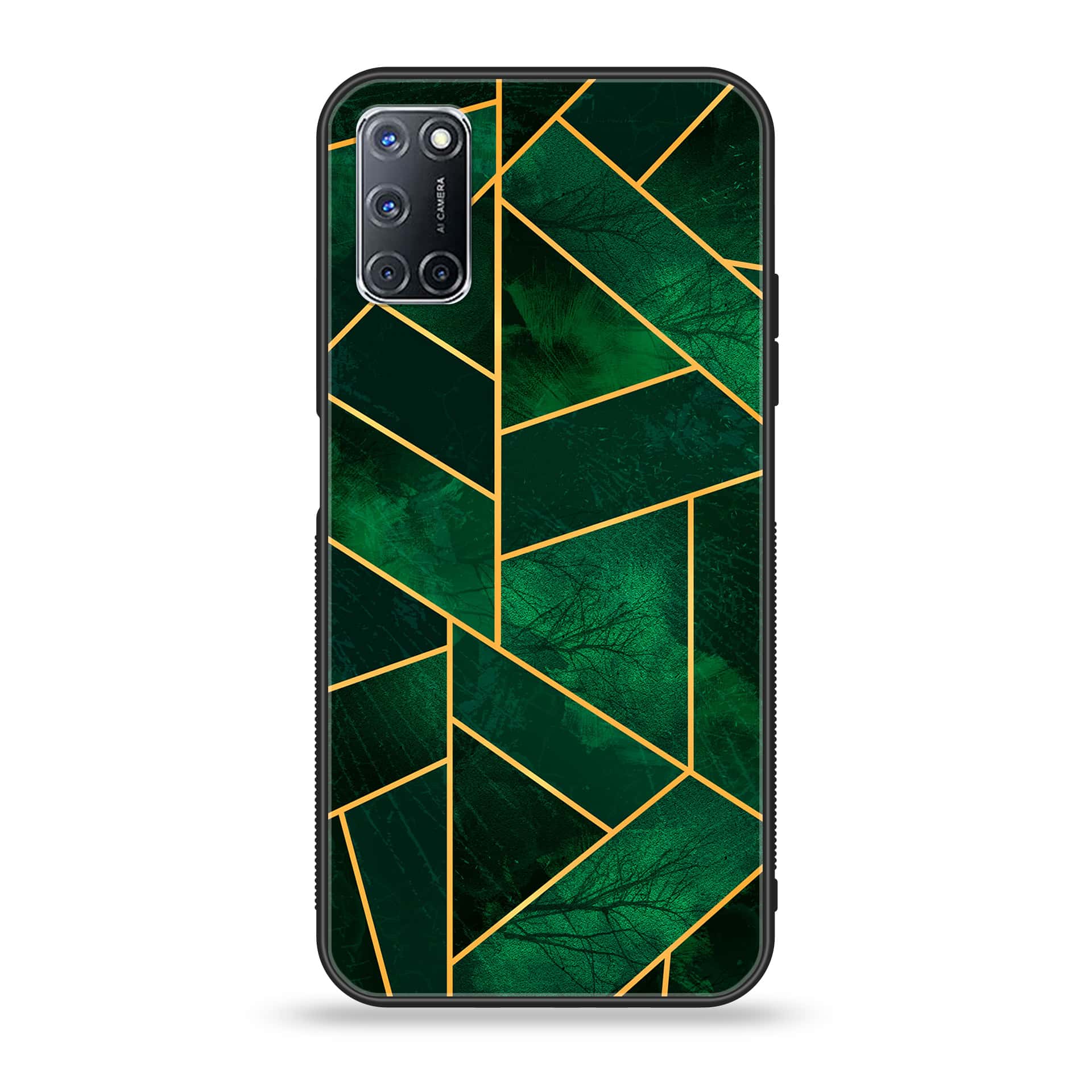 Oppo A52 - Geometric Marble Series - Premium Printed Glass soft Bumper shock Proof Case