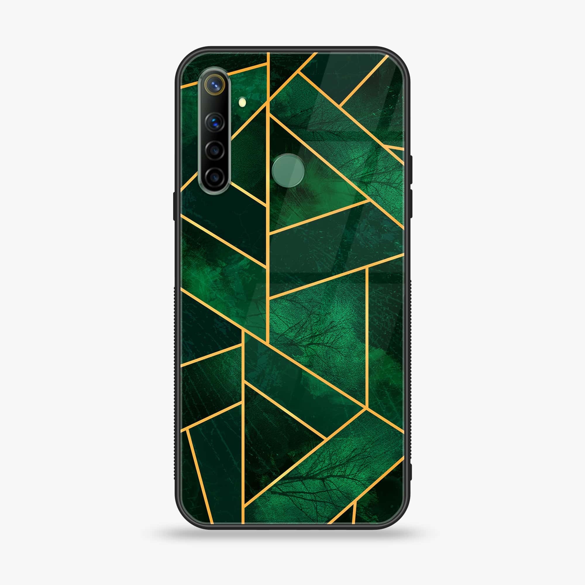 Realme Narzo 10 Geometric Marble Series Premium Printed Glass soft Bumper shock Proof Case