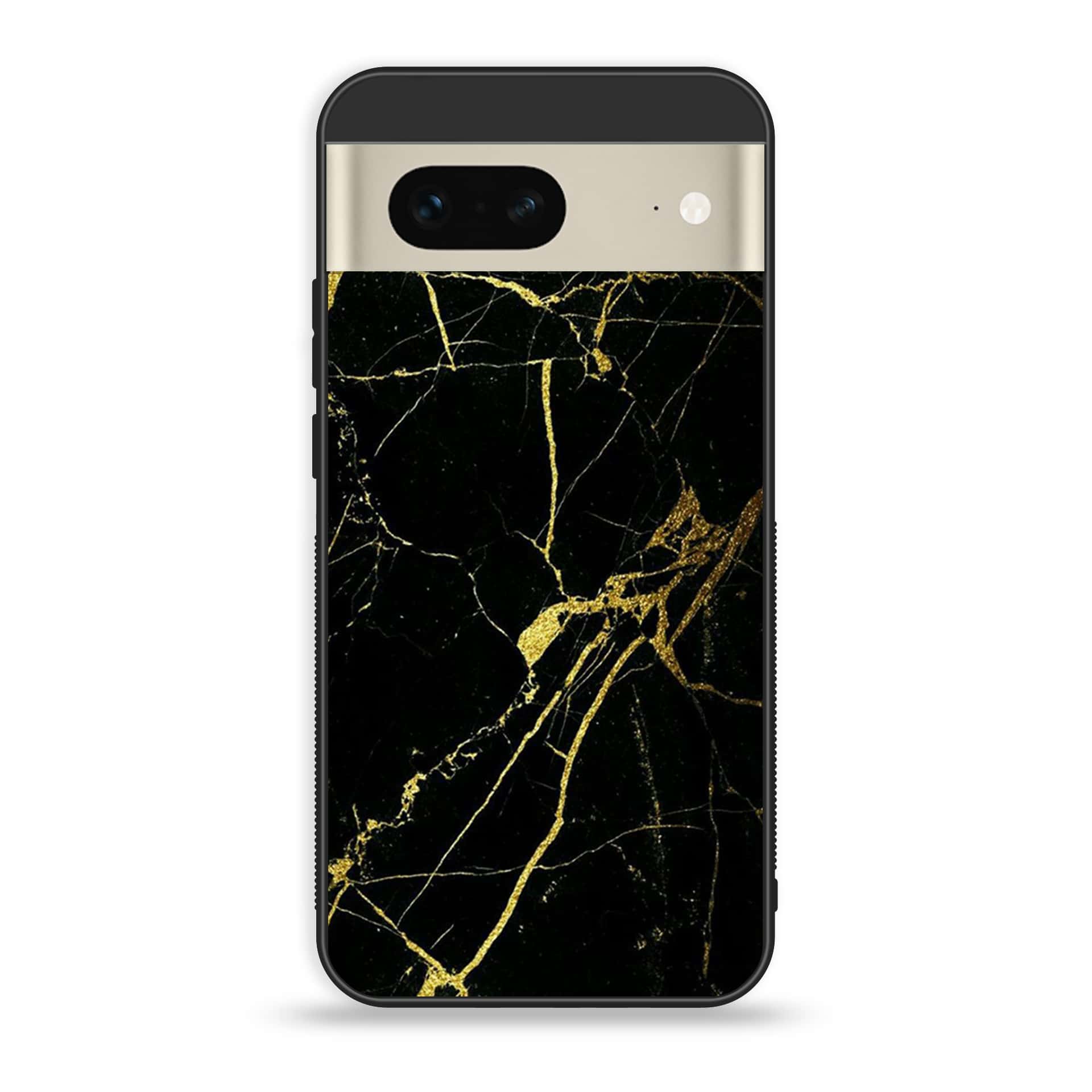 Google Pixel 7a  - Black Marble Series - Premium Printed soft Bumper Shock Proof Case