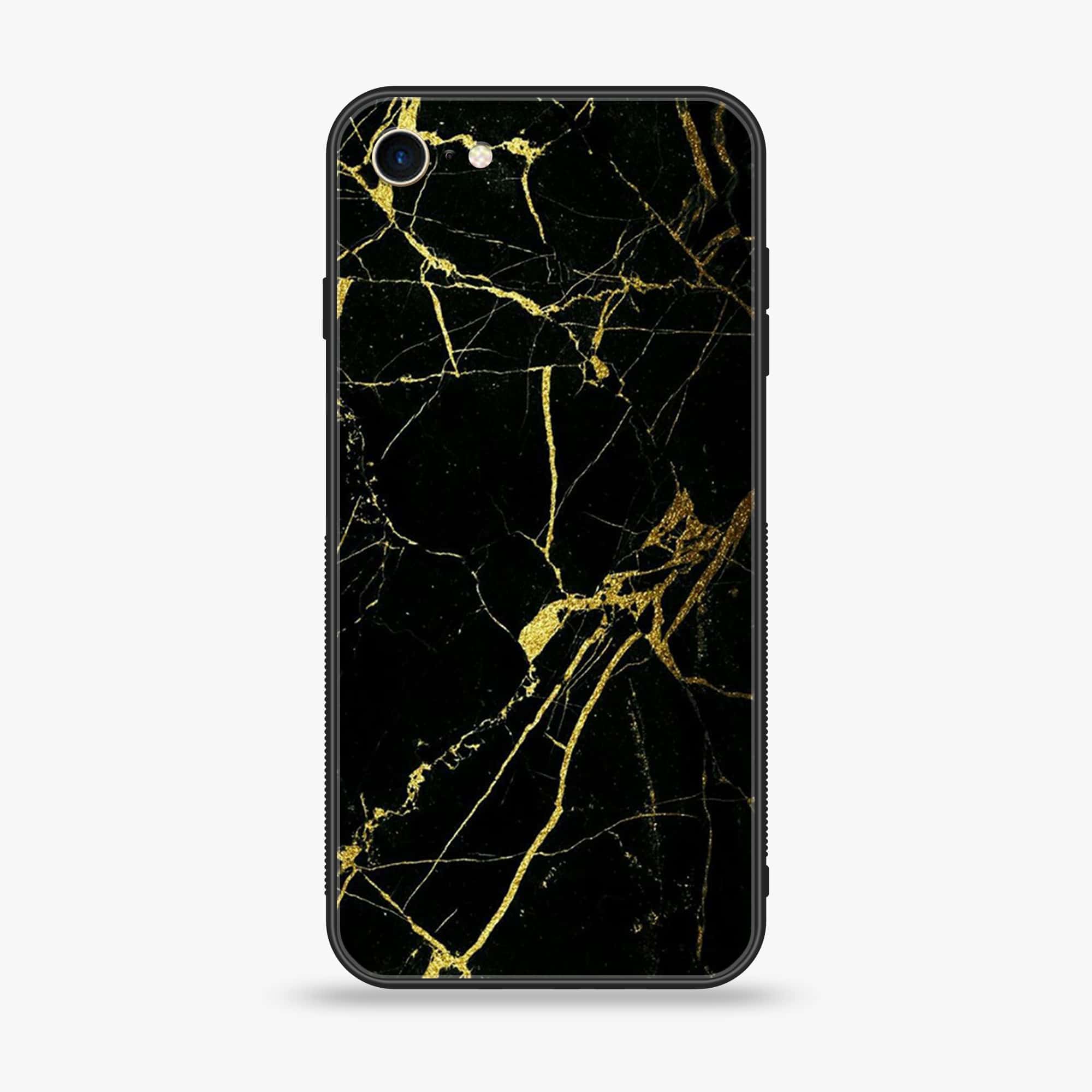 iPhone 6Plus - Black Marble Series - Premium Printed Glass soft Bumper shock Proof Case