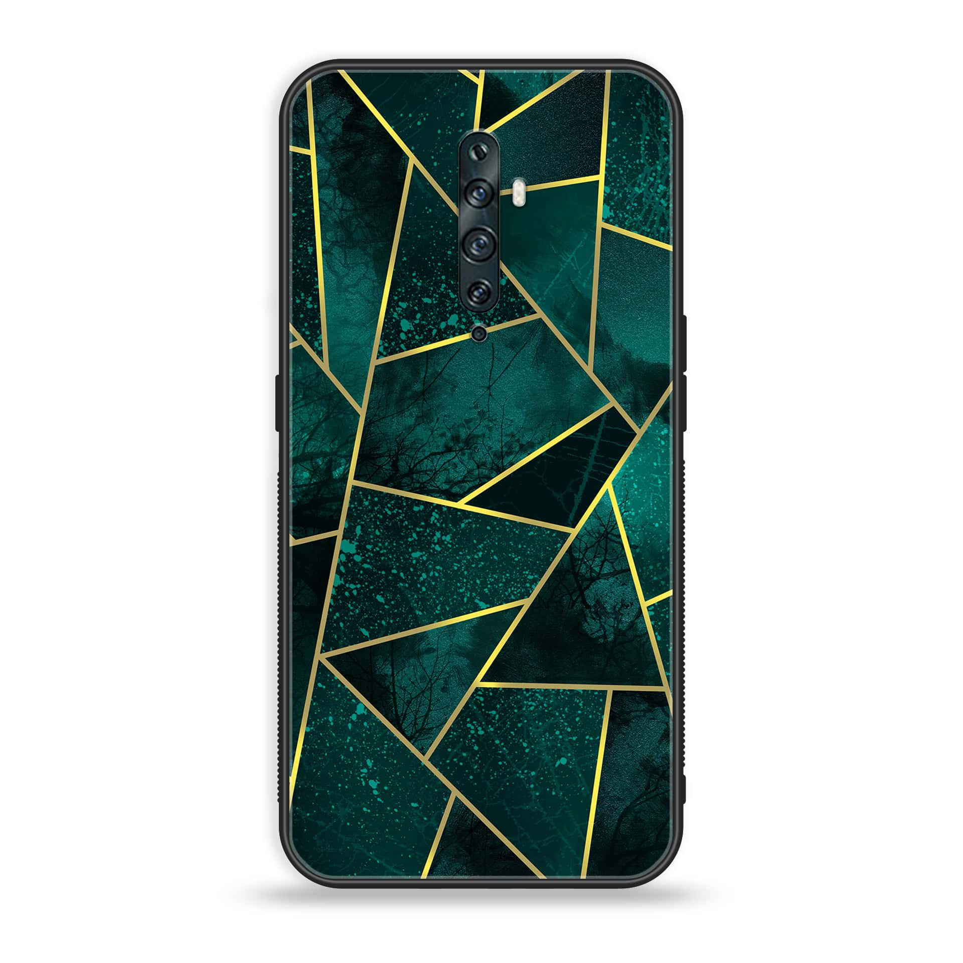 OPPO Reno 2f - Geometric Marble Series - Premium Printed Glass soft Bumper shock Proof Case