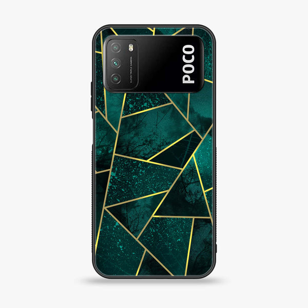 Xiaomi Poco M3 - Geometric Marble Serie Design 9 - Premium Printed Glass soft Bumper shock Proof Case CS-17948