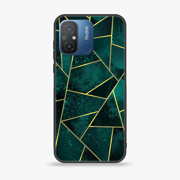 Xiaomi Redmi 12C - Geometric Marble Design 9- Premium Printed Glass soft Bumper shock Proof Case CS-49019