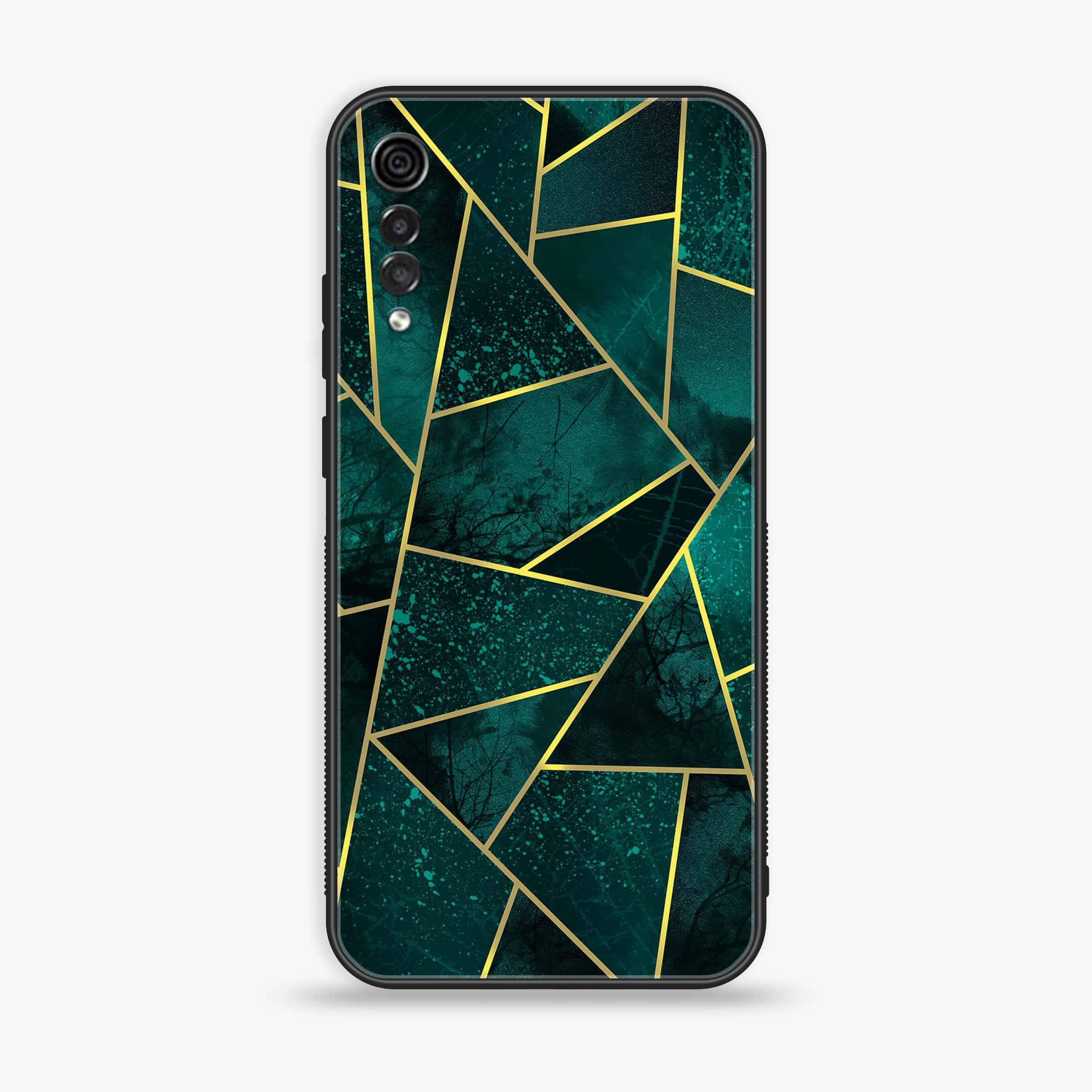 LG Velvet - Geometric Marble Series - Premium Printed Glass soft Bumper shock Proof Case