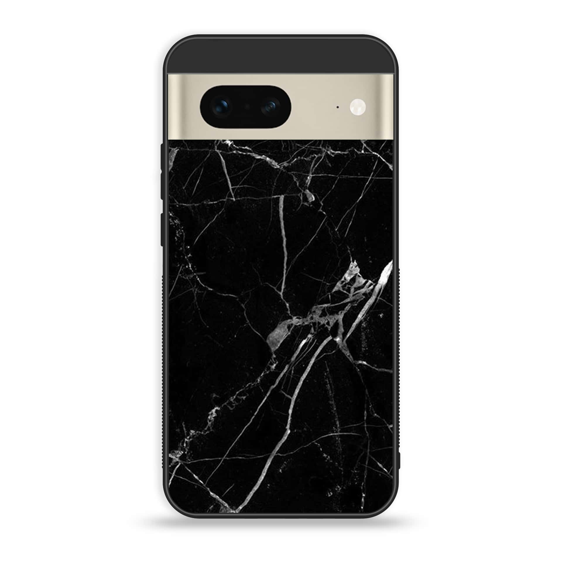 Google Pixel 7a  - Black Marble Series - Premium Printed soft Bumper Shock Proof Case