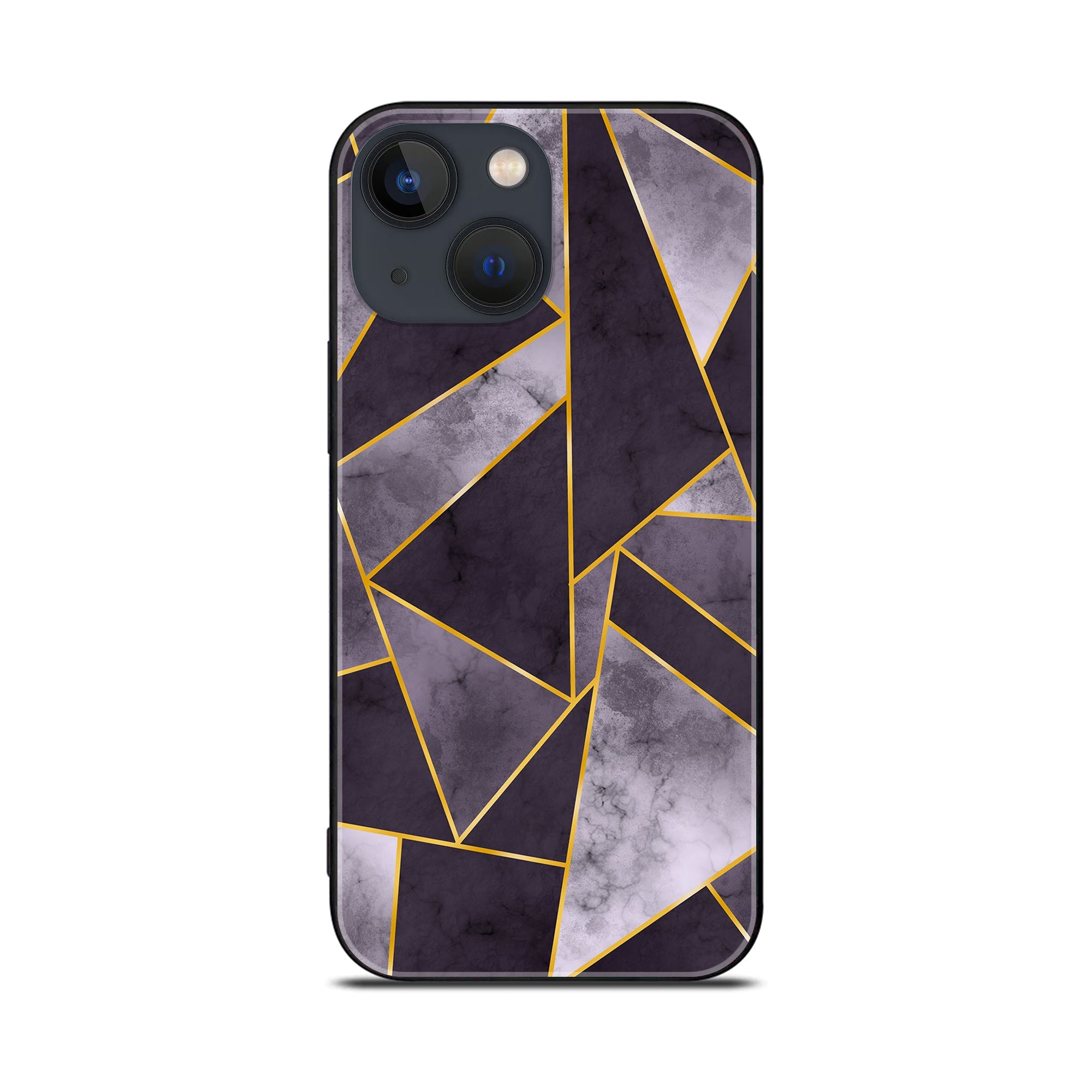 iPhone 14 - Geometric Marble Series - Premium Printed Glass soft Bumper shock Proof Case