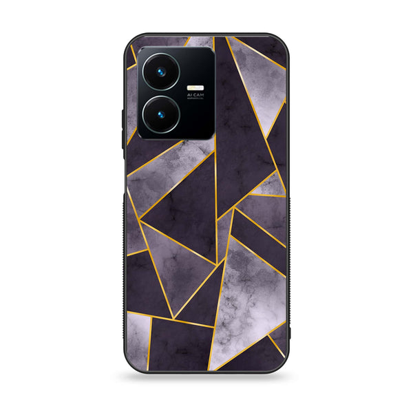 Vivo Y22 Geometric Marble Design 8 Premium Printed Glass soft Bumper shock Proof Case CS-8388