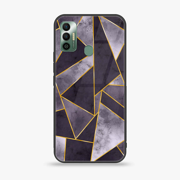 Tecno Spark 7 Geometric Marble  Design 8  Premium Printed Glass soft Bumper shock Proof Case CS-24772