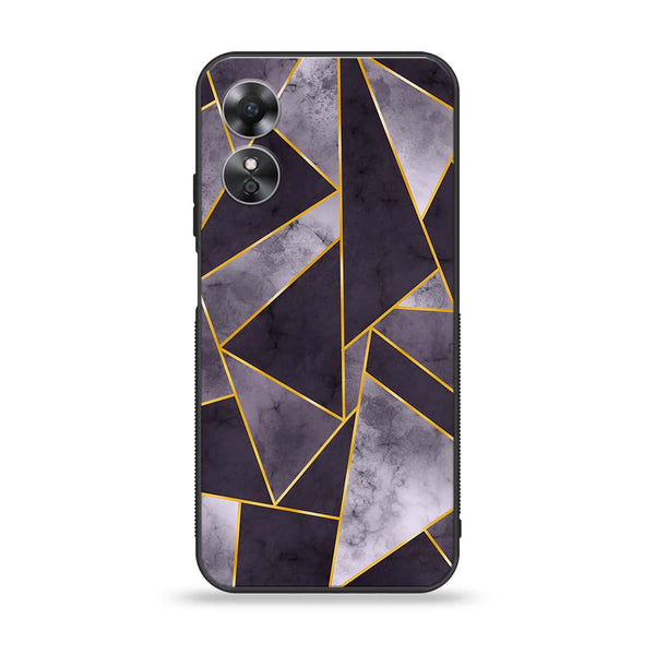 OPPO A17 - Geometric Marble Design 8 - Premium Printed Glass soft Bumper shock Proof Case CS-17975