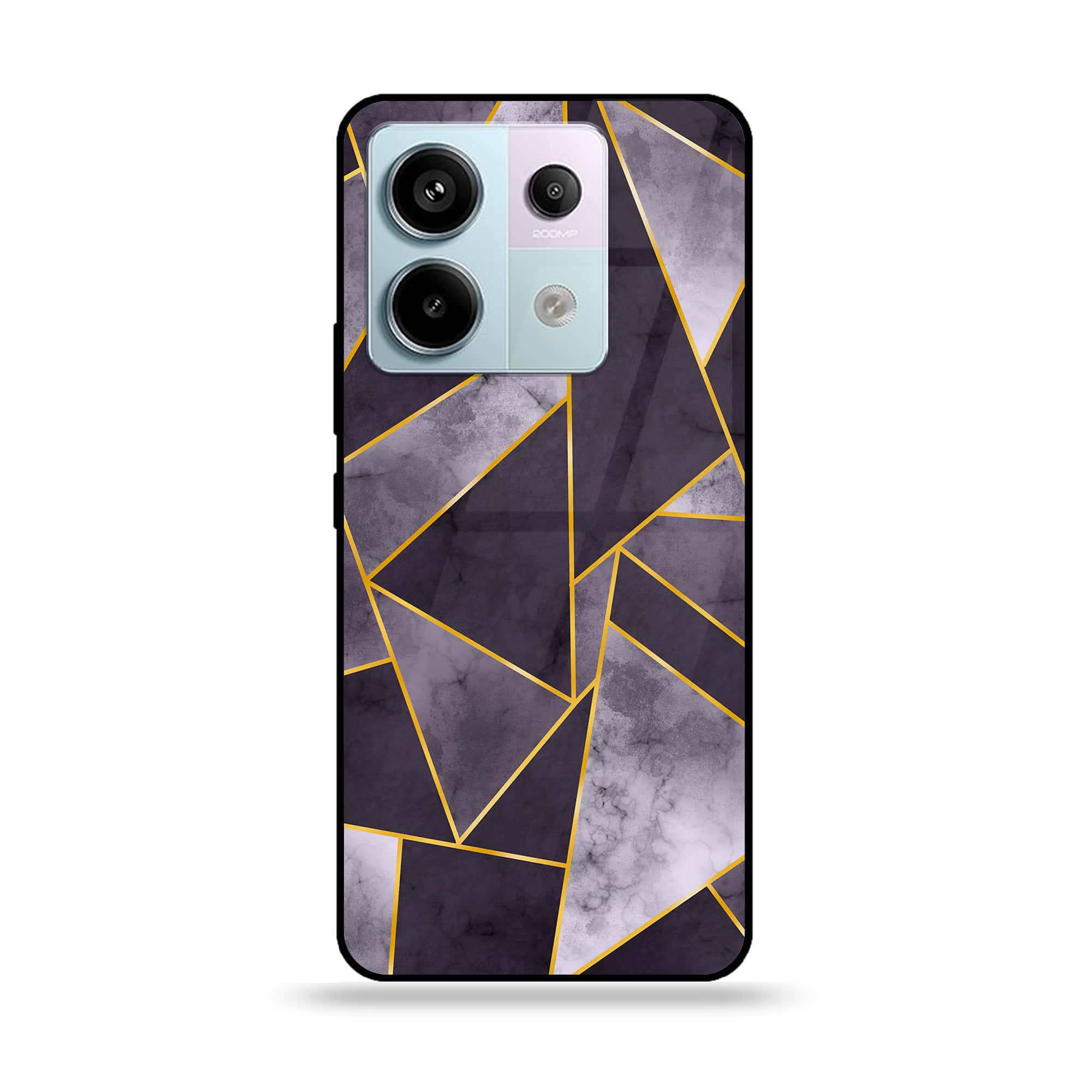 Redmi Note 13 - Geometric Marble Series - Premium Metal Printed soft Bumper shock Proof Case