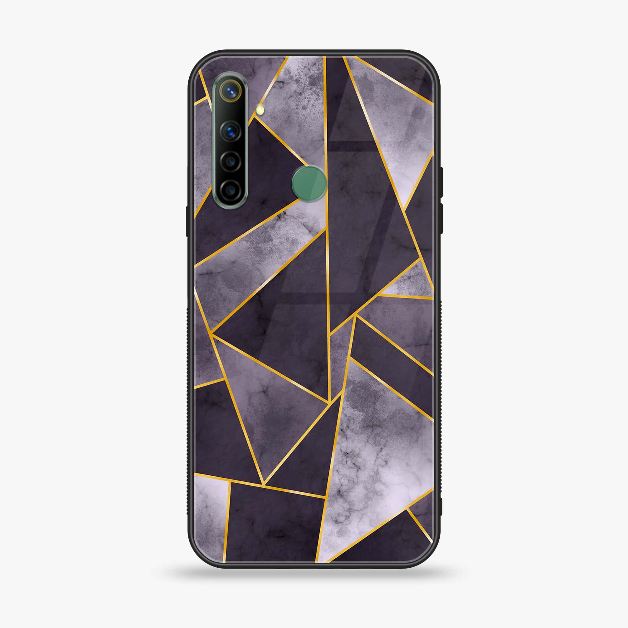 Realme Narzo 10 Geometric Marble Series Premium Printed Glass soft Bumper shock Proof Case