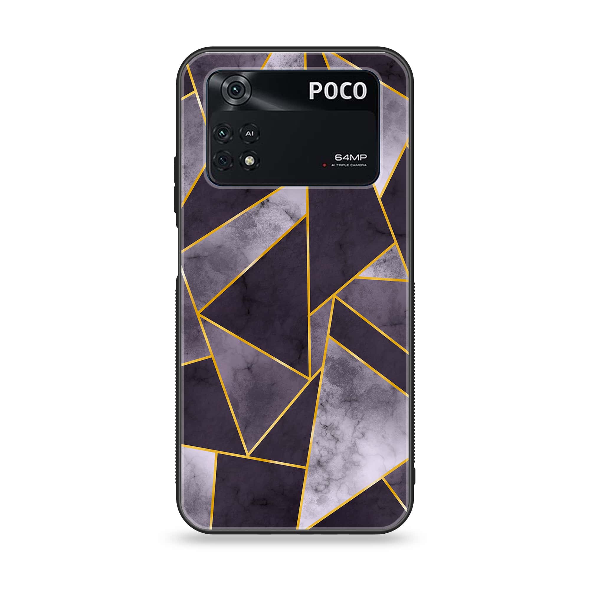Xiaomi Poco M4 Pro 4G - Geometric Marble Series - Premium Printed Glass soft Bumper shock Proof Case