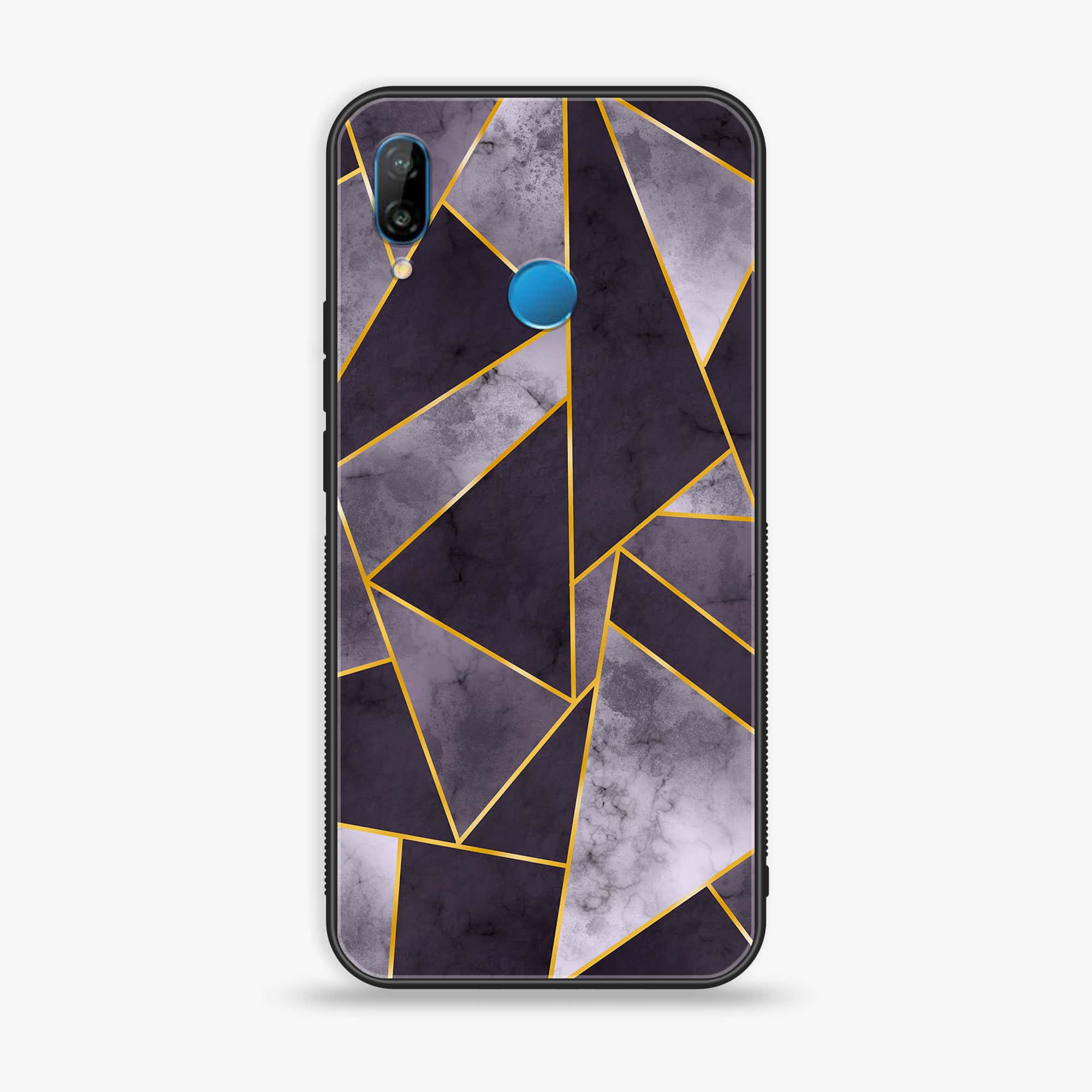 Huawei Y9 (2019) - Geometric Marble Series - Premium Printed Glass soft Bumper shock Proof Case