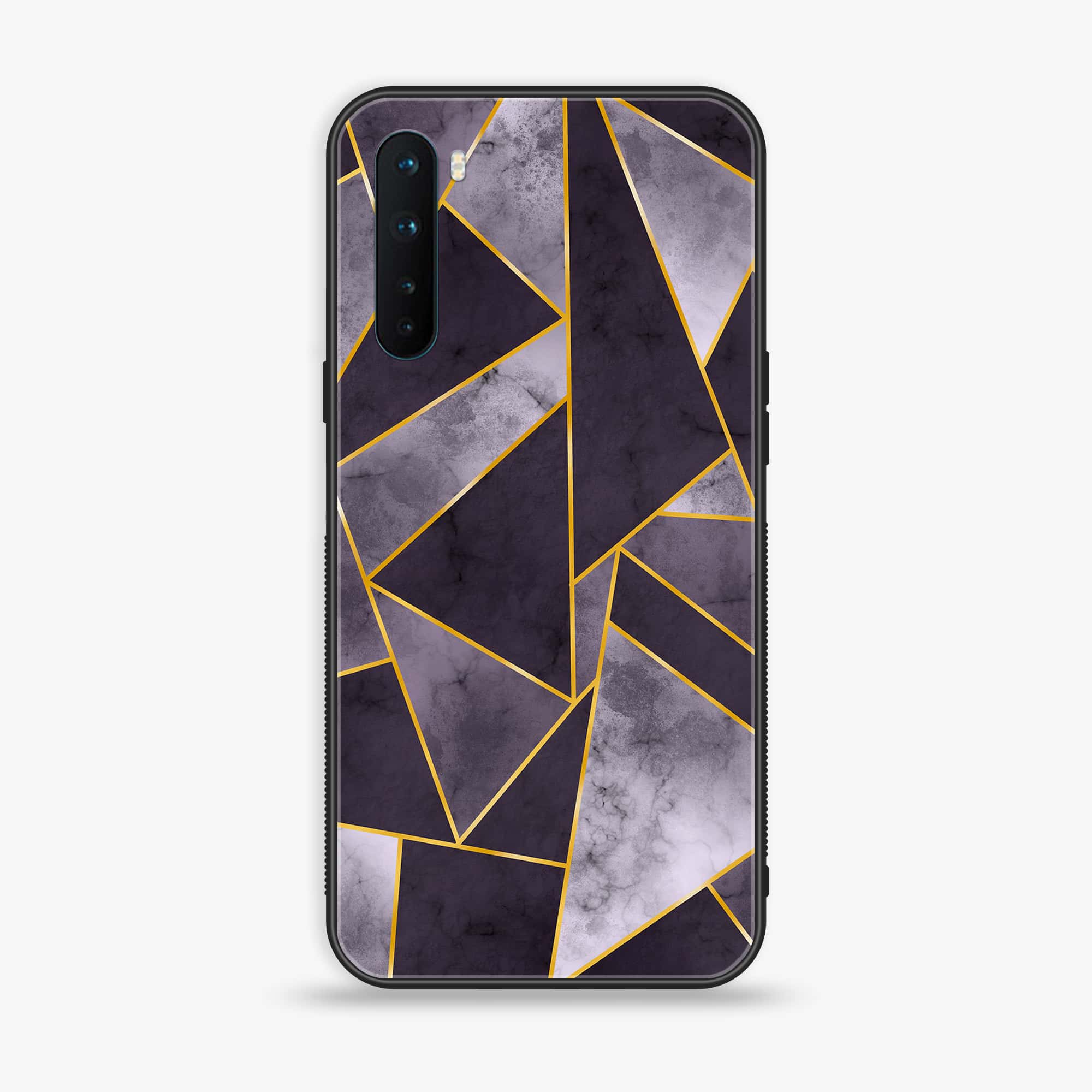 OnePlus Nord - Geometric Marble Series - Premium Printed Glass soft Bumper shock Proof Case