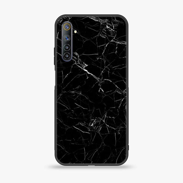 Realme 6 - Black Marble Design 1 - Premium Printed Glass soft Bumper shock Proof Case CS-18120