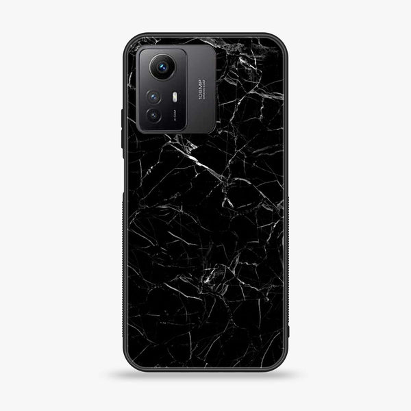 Xiaomi Redmi Note 12S - Black Marble Design 1 - Premium Printed Glass soft Bumper shock Proof Case CS-37109
