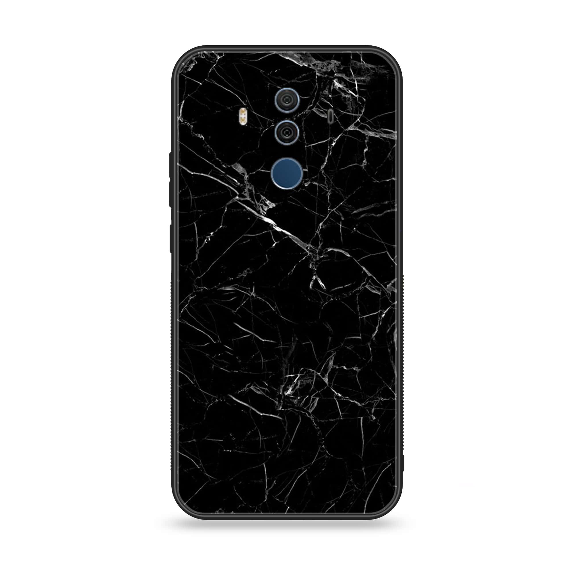 Huawei Mate 10 Pro - Black Marble Series - Premium Printed Glass soft Bumper shock Proof Case