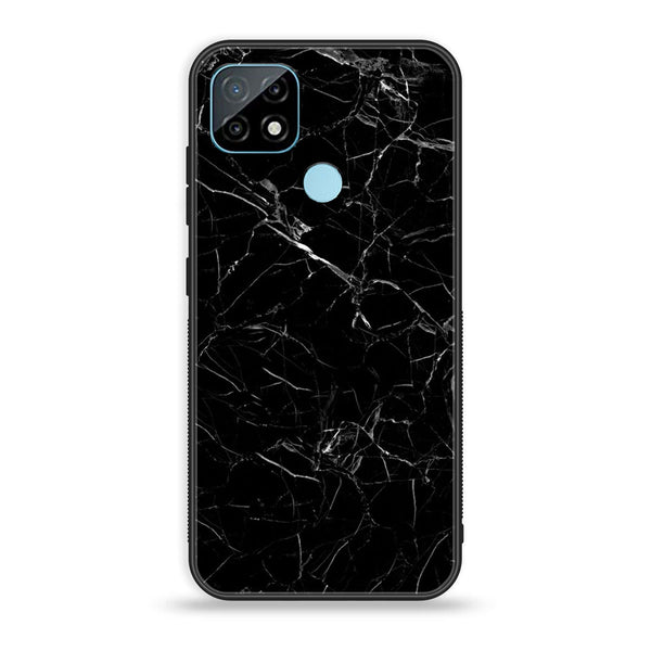 Realme C21 Black Marble Design 1 Premium Printed Glass soft Bumper shock Proof Case CS-39175