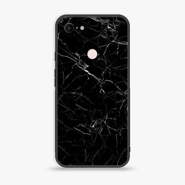 Google Pixel 3 - Black Marble Design 1- Premium Printed Glass soft Bumper shock Proof Case CS-11325