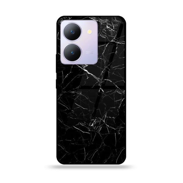 Vivo Y36 4G / Y36 5G / Y78 5G / Y78 Plus 5G / Y27 5G / Y27s / V29 Lite - Black Marble Design 1 - Premium Metal Printed soft Bumper shock Proof Case CS-31037